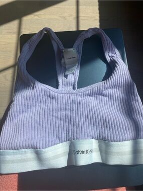 Calvin Klein Lavender Ribbed Racerback Bralette